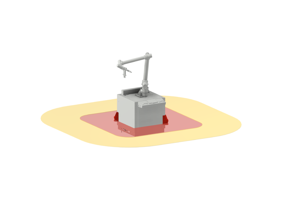 FMB Maschinenbau - Hersteller von Stangenlademagazine & Handlingsysteme - Handlingsystem base - Basis mit Roboter und Schutzbereich