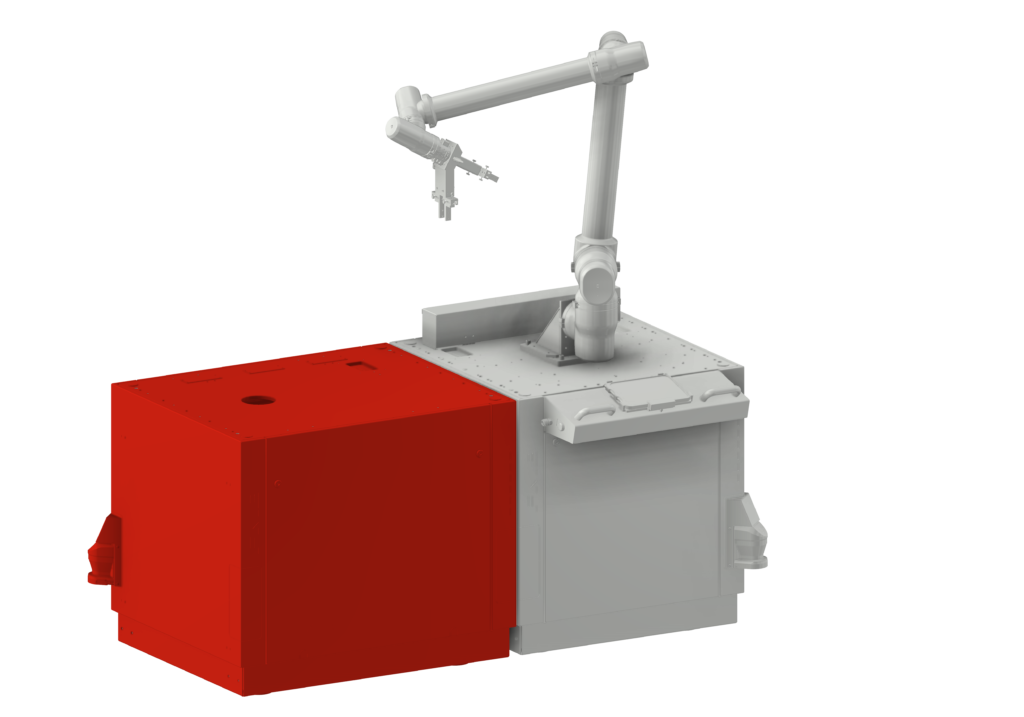 FMB Maschinenbau - Hersteller von Stangenlademagazine & Handlingsysteme - Handlingsystem base - Basis mit Roboter und Erweiterungsmodul